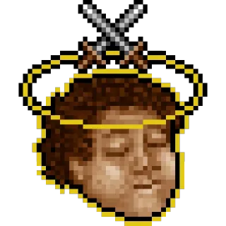 😴 pixel art, swords, head, religious, halo telegram sticker