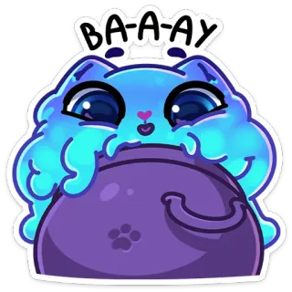 😍 BA-A-AY gato, lindo, pegatina, dibujo animado, mascota, animal telegram sticker