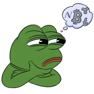 🤔 Pepe ペペ, カエル, ミーム, 暗号資産, ビットコイン telegram sticker