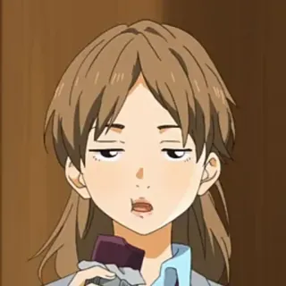 ✨ anime, cartoon, eating, chocolate, portrait, manga telegram sticker