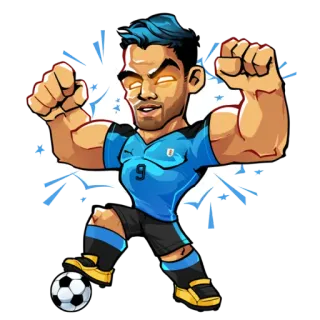 💪 ฟุตบอล, นักกีฬา, กีฬา, อุรุกวัย, ผู้เล่น telegram sticker