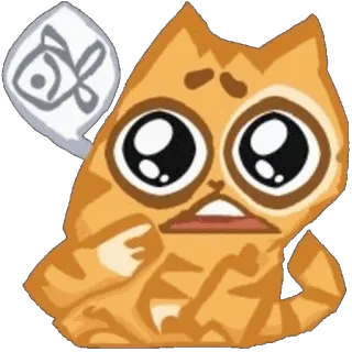 😵 gato, peixe, animal de estimação, animal, adesivo, laranja, fofo telegram sticker