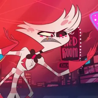 🌟 Angel Dust Hazbin Hotel 악마, 호텔, 만화, 애니메이션, 지옥, 악당 telegram sticker