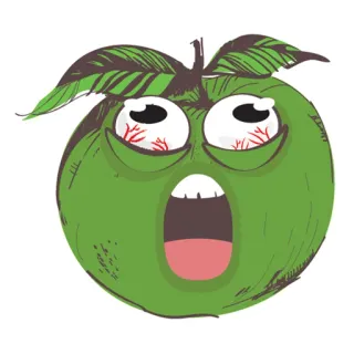 😡 apple, fruit, cartoon, scared, funny, expression, worried, shocked telegram sticker