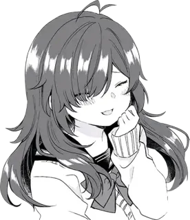 ☺️ Аниме, Манга, Мультфильм, Девушка, Школьная форма, Счастливый telegram sticker