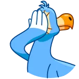 🤦‍♂️ vogel, dodo, cartoon, dier, grappig, dom, schattig, personage telegram sticker