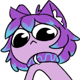 🤫 猫, 漫画, 紫, ペット, 動物, ステッカー, 可愛い telegram sticker