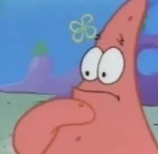 ⭐️ Patrick Star SpongeBob SquarePants patrick star, spongebob, cartone animato, pensando, divertente, nickelodeon telegram sticker