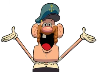 🌊 Uncle Grandpa cartoon, uncle grandpa, happy, excited telegram sticker
