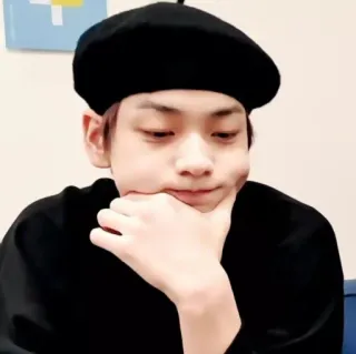 🦈 사람, 남자, 베레모, 인물사진, K팝, 가수 telegram sticker