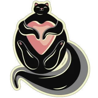 🥰 gato, corazón, animal, sticker, dibujos animados, lindo whatsapp sticker