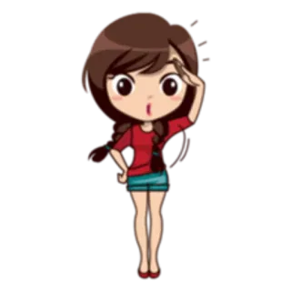 😯 Dessin animé, Fille, Anime, Femme, Personnage, Mignon whatsapp sticker