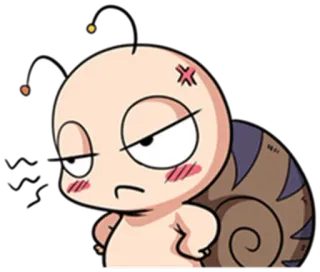 😒 Kartun, Marah, Siput, Lucu, Animasi whatsapp sticker