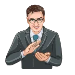 👏 hombre, traje, gafas, aplauso, empresario, aprobación whatsapp sticker