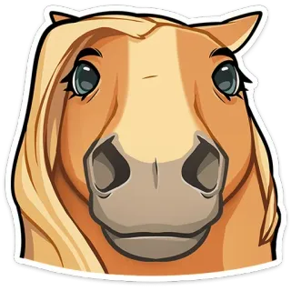 😳 koń, zwierzę, kreskówka, naklejka, koński telegram sticker