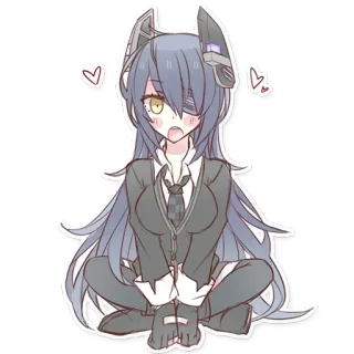 😍 anime, girl, cute, character, seated, hearts, kawaii telegram sticker