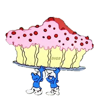 🎂 Smurf Puffi, Cartoni animati, Torta, Dolce, Trasporto telegram sticker