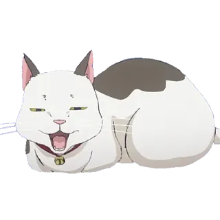 🐱 gato, anime, gato branco, feliz, fofo, animal telegram sticker