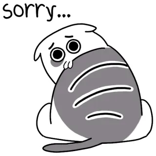 🙇‍♂ sorry... แมว, ขอโทษ, เศร้า, ขออภัย, น่ารัก, การ์ตูน telegram sticker