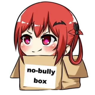 😎 no-bully box Anime, Cartone animato, No al bullismo, Scatola, Capelli rossi telegram sticker
