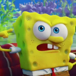 🐙 SpongeBob SquarePants Spongebob, cartoon, angry, expression, nickelodeon telegram sticker