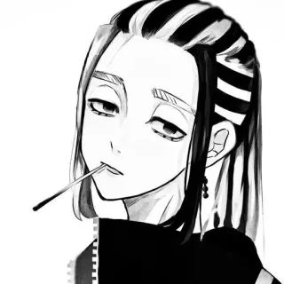 🔫 动漫, 漫画, 角色, 棒棒糖, 黑白, 艺术 telegram sticker