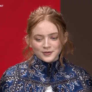 🥕 Sadie Sink Schauspielerin, rote Haare, Promi, Porträt whatsapp sticker