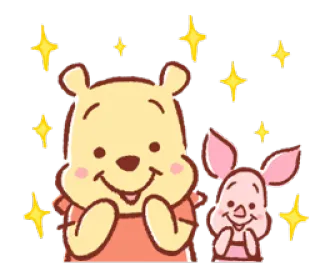 😍 Winnie the Pooh Винни Пух, Пятачок, милый, мультфильм, дружба, Дисней telegram sticker
