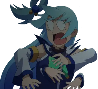 😱 Aqua KonoSuba อนิเมะ, ตัวละคร, ตลก, ตกใจ, อควา, Konosuba telegram sticker
