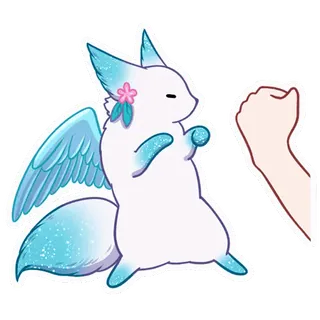 👊 fox, wings, animal, fantasy, cute, sticker, cartoon telegram sticker