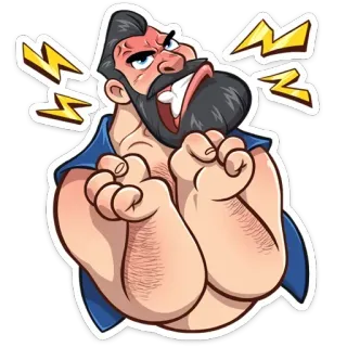 😡 Мультфильм, Злость, Мужчина, Борода, Электричество, Эмодзи, Стикер telegram sticker