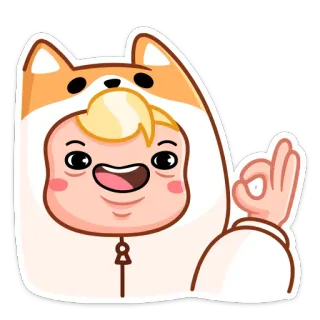 👌 Эмодзи, Собака, Персонаж, Смешные, Мультфильм telegram sticker