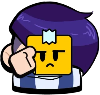 😑 brawl stars, arrabbiato, testa quadrata, videogioco, cartone animato telegram sticker