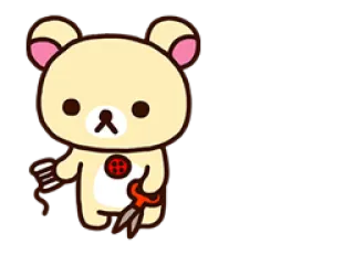 🐻 Rilakkuma ริลัคคุมะ, หมี, คาวาอิ, น่ารัก, กรรไกร, เย็บผ้า telegram sticker