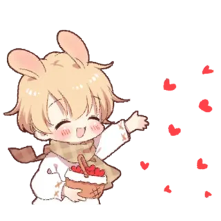 🥰 Anime, Carino, Cartoni animati, Coniglio, Cuori telegram sticker