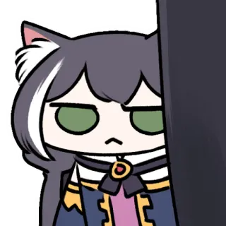 😐 Anime, Katzenmädchen, arrogant, Charakter, Cartoon whatsapp sticker