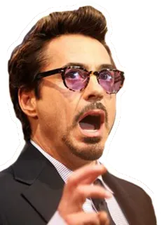 🙀 Tony Stark robert downey jr, glasses, portrait, expression telegram sticker