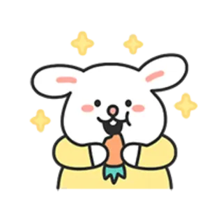 💬 kelinci, imut, kawaii, wortel, berkilau, gemerlap telegram sticker