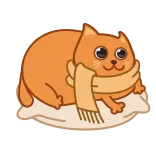 🏃‍♂️ cat, scarf, animal, cute, pillow, orange cat whatsapp sticker