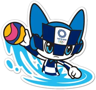 🤽 Miraitowa Tokyo 2020 Olympic Games TOKYO 2020 Miraitowa, Tokyo 2020, olympics, mascot, sport, olympic games telegram sticker