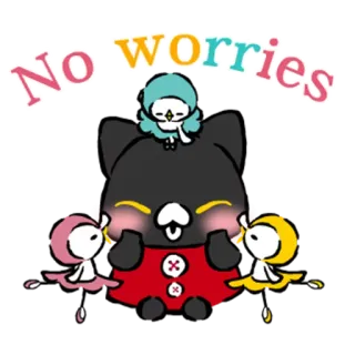 😚 No worries fofo, kawaii, desenho animado, urso, animais, adorável whatsapp sticker