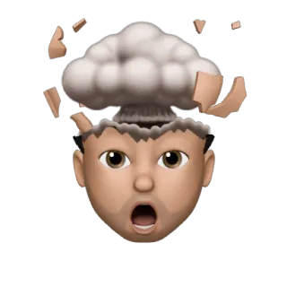 🤯 อิโมจิ, ระเบิด, หัว, อึ้ง, ตกใจ, เซอร์ไพรส์ telegram sticker