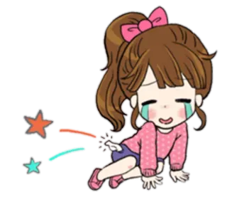 😿 khóc, hoạt hình, cô gái, buồn, kawaii, nước mắt telegram sticker