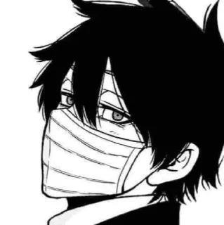 ⬛ 动漫, 漫画, 角色, 面具, 受伤, 绷带 telegram sticker