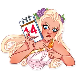 Girl in Love telegram stickers