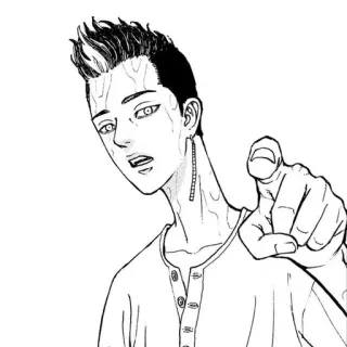 ❤️ anime, manga, portrait, pointing, male telegram sticker