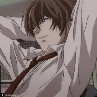 🎭 Light Yagami Death Note Anime, Postać, Death Note, Light Yagami telegram sticker