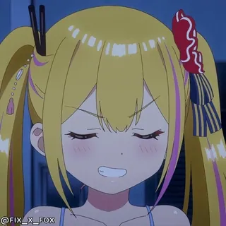 😈 @FIX_X_FOX Anime, Mädchen, Cartoon, Blond, Zöpfe telegram sticker