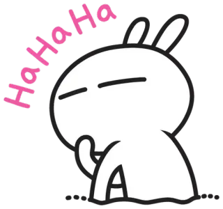 😆 HaHaHa conejo, riendo, jaja, lindo, emoji, sticker whatsapp sticker