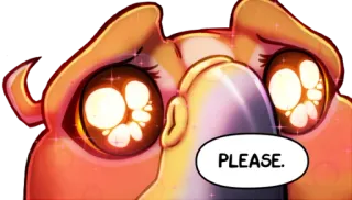 🙄 PLEASE. implorando, fofo, olhos, pedindo, adorável whatsapp sticker